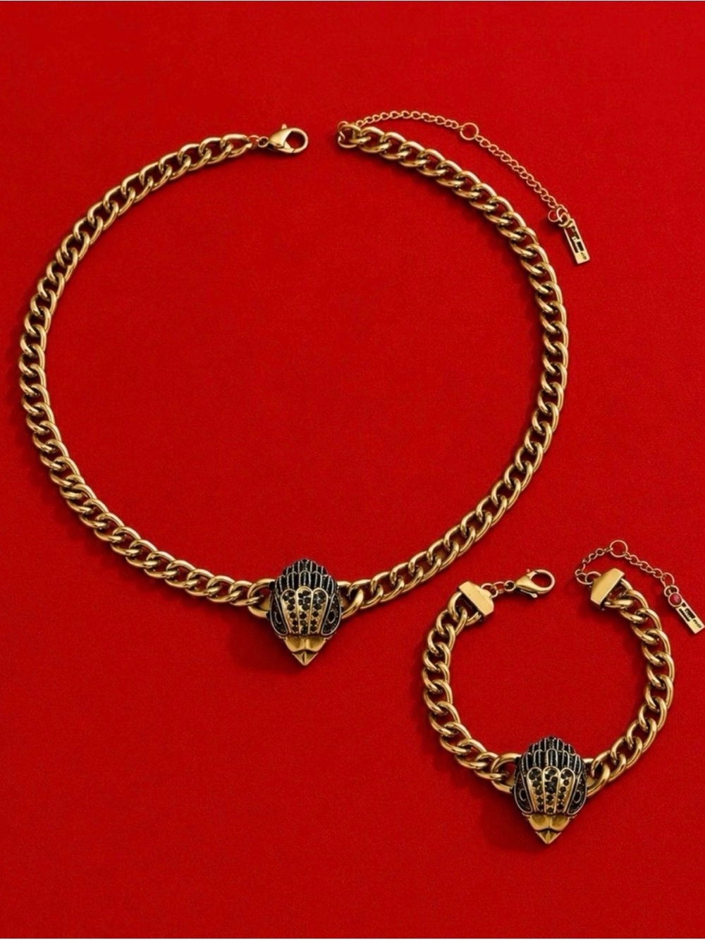 New Vintage Eagle head necklace bracelet set - Picture 1 of 9
